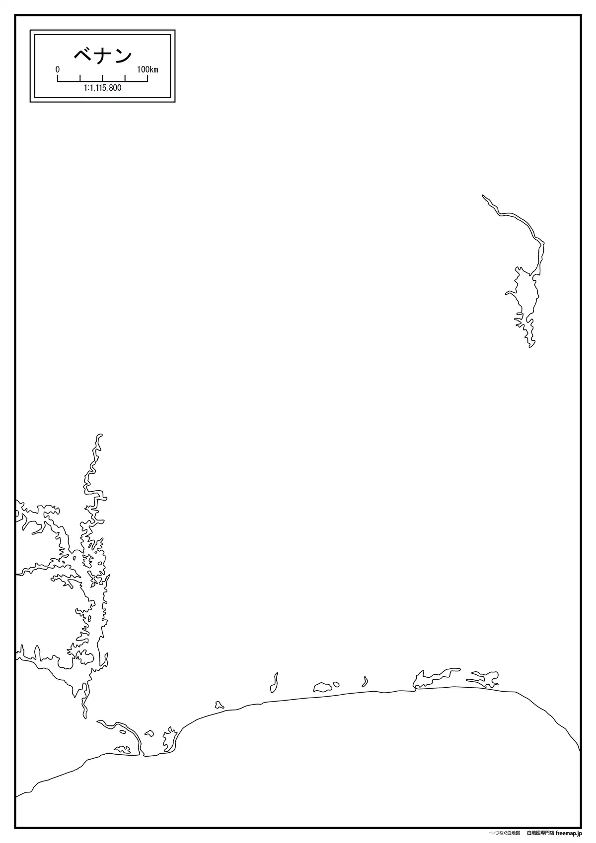 海岸線や川・池のみ記載
