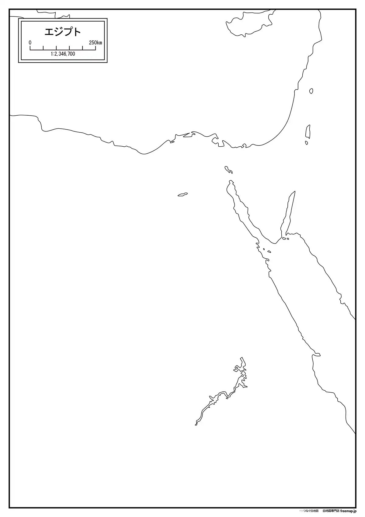 海岸線や川・池のみ記載