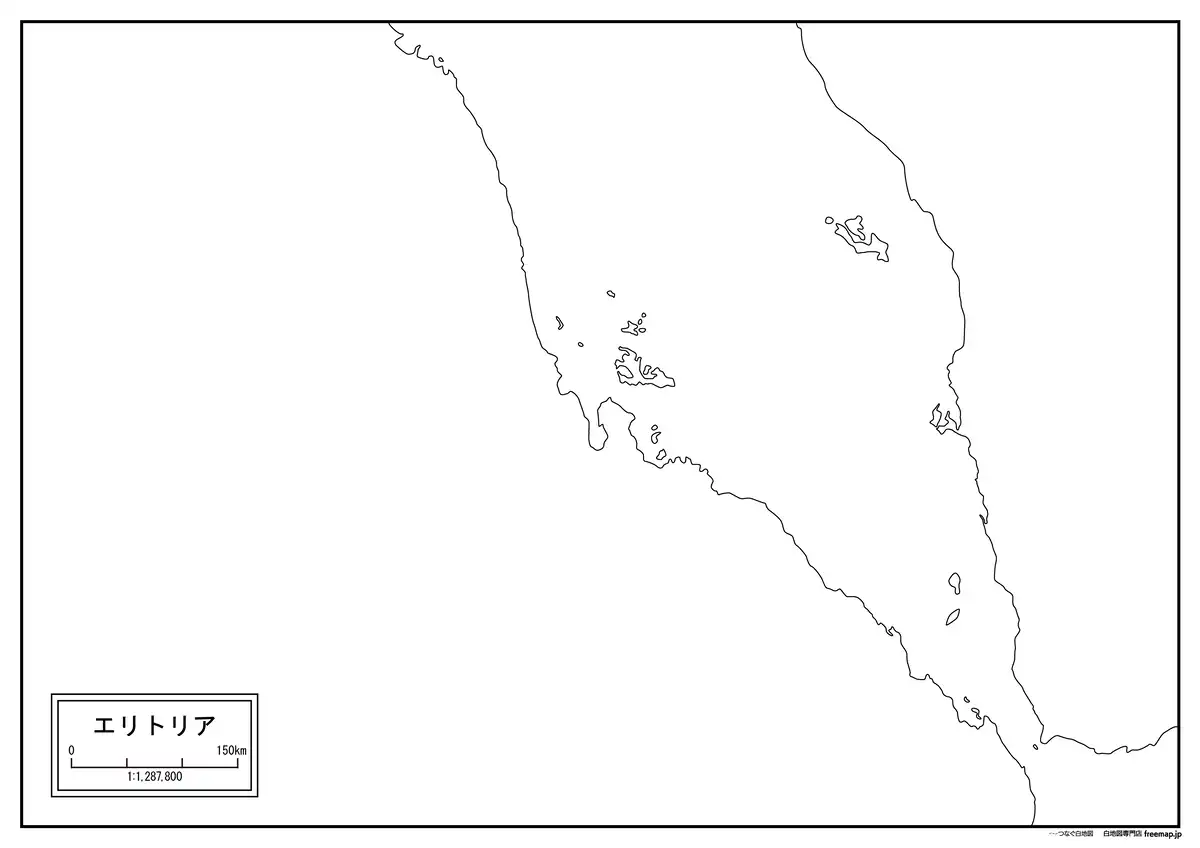 海岸線や川・池のみ記載