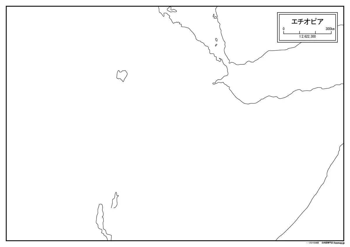 海岸線や川・池のみ記載