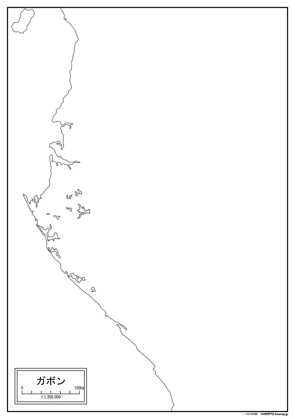 海岸線や川・池のみ記載