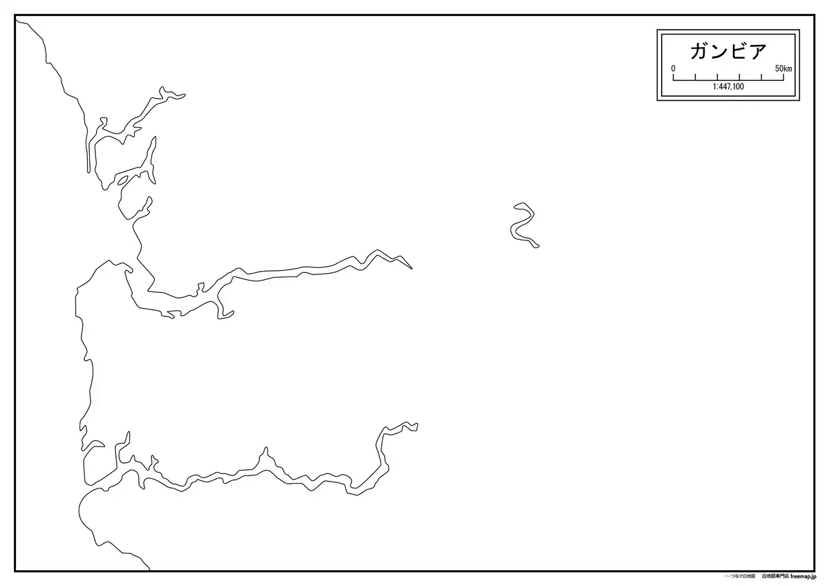 海岸線や川・池のみ記載