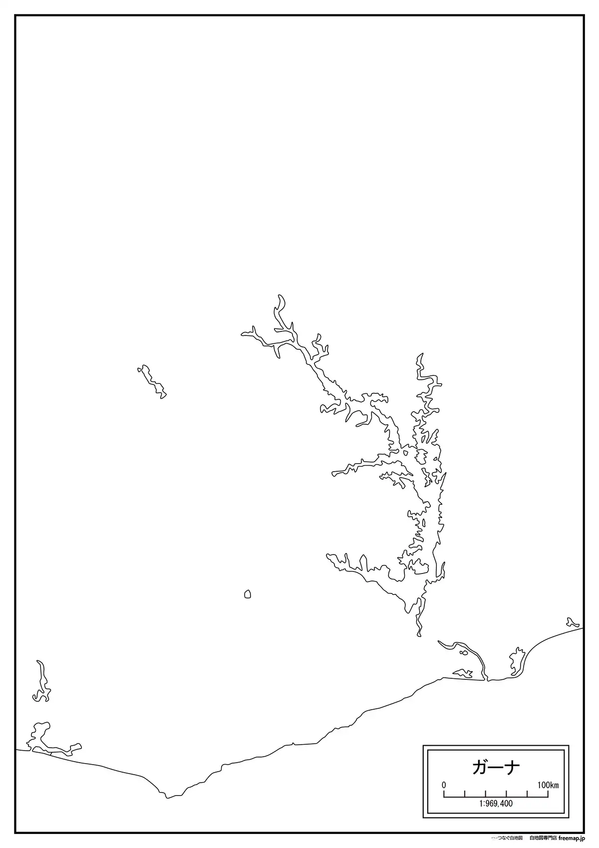 海岸線や川・池のみ記載
