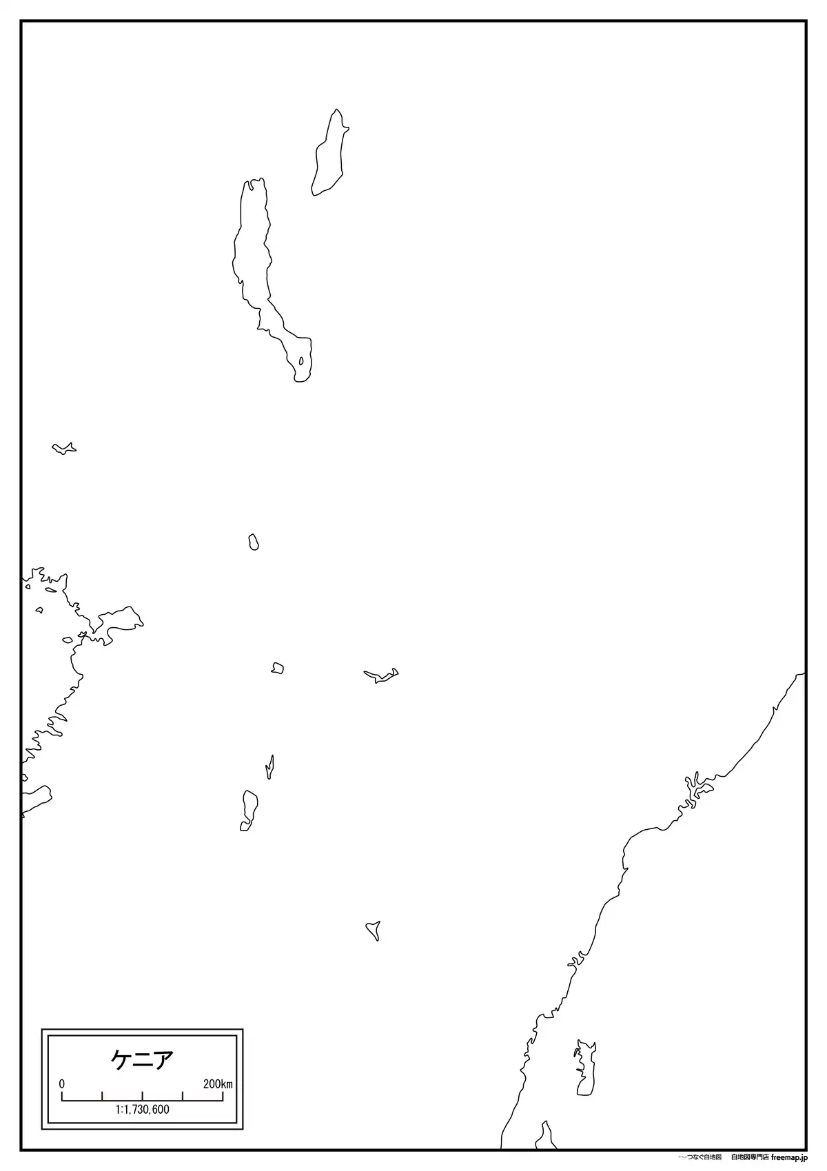 海岸線や川・池のみ記載