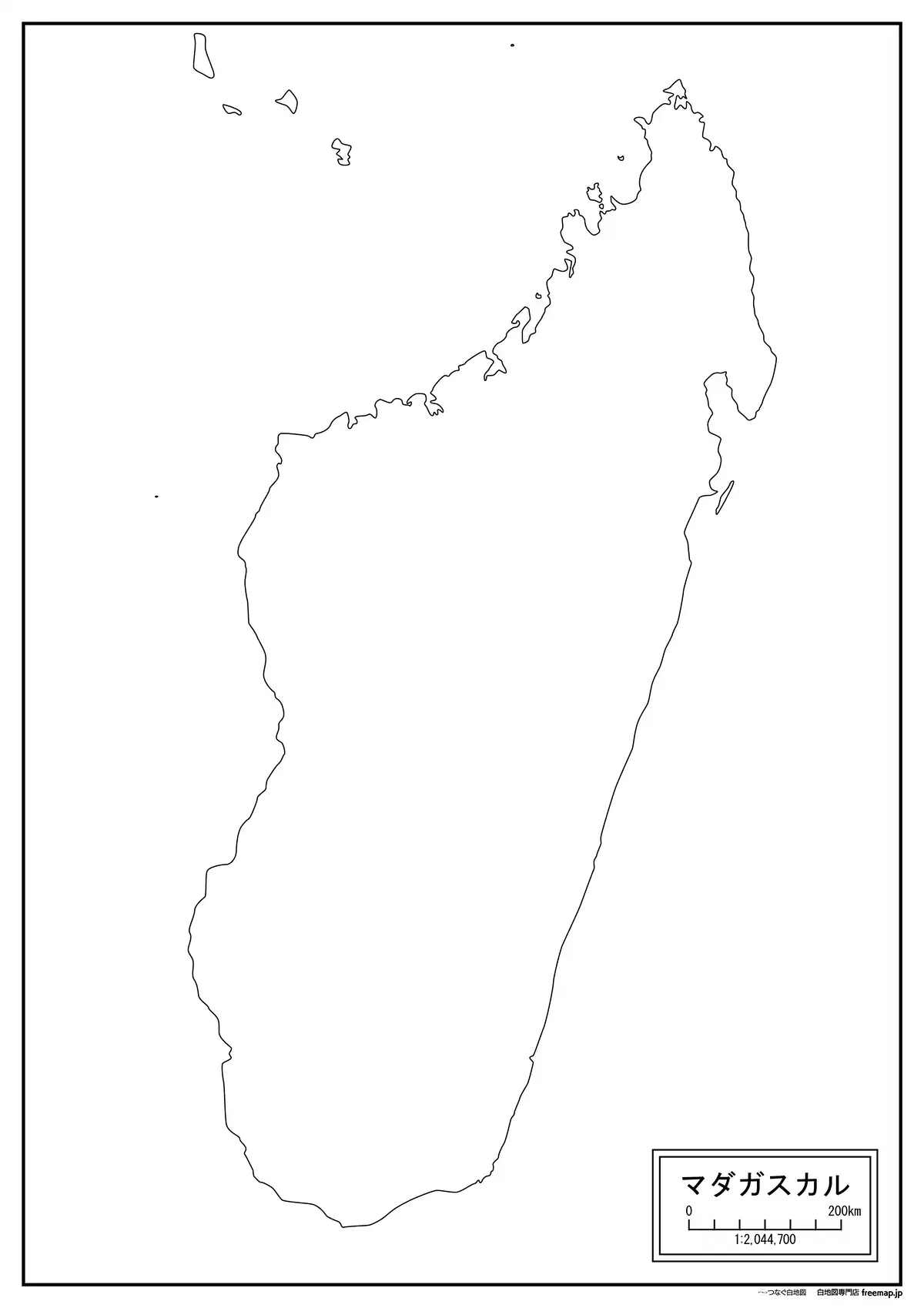 海岸線や川・池のみ記載