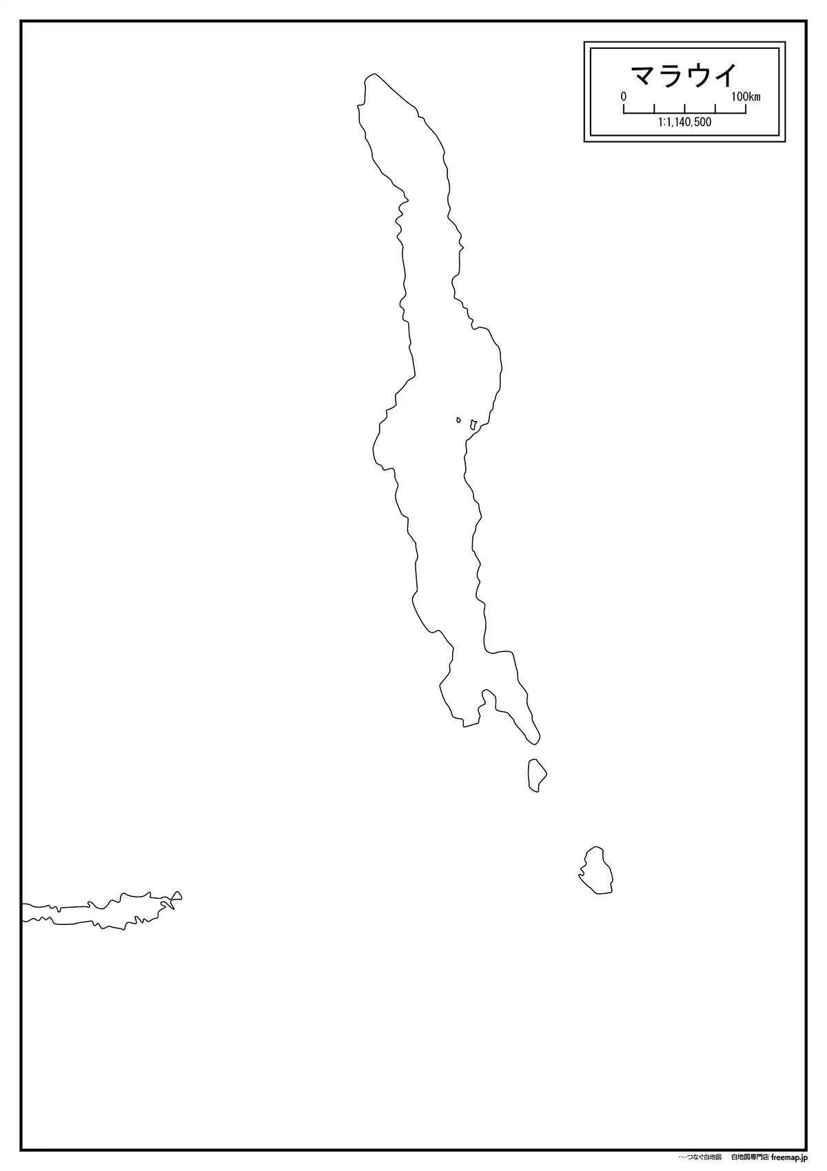 海岸線や川・池のみ記載