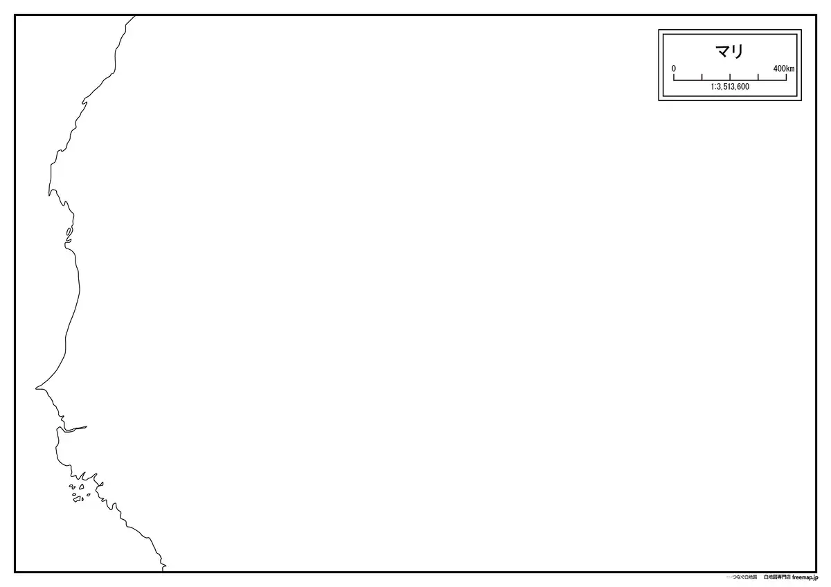 海岸線や川・池のみ記載