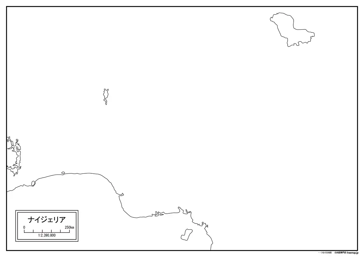 海岸線や川・池のみ記載