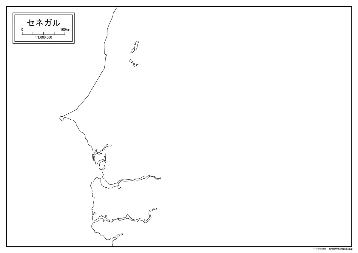 海岸線や川・池のみ記載
