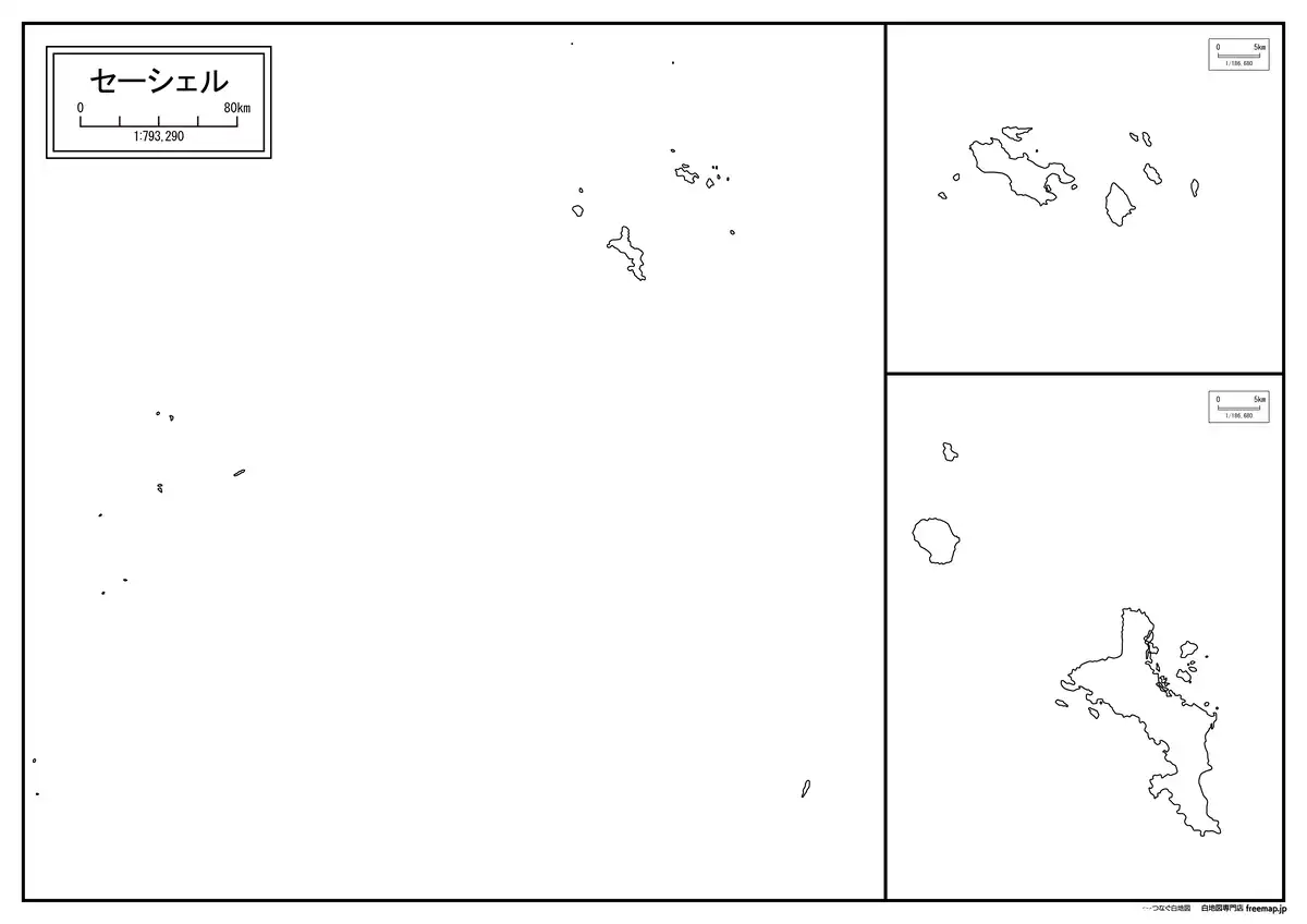 海岸線や川・池のみ記載