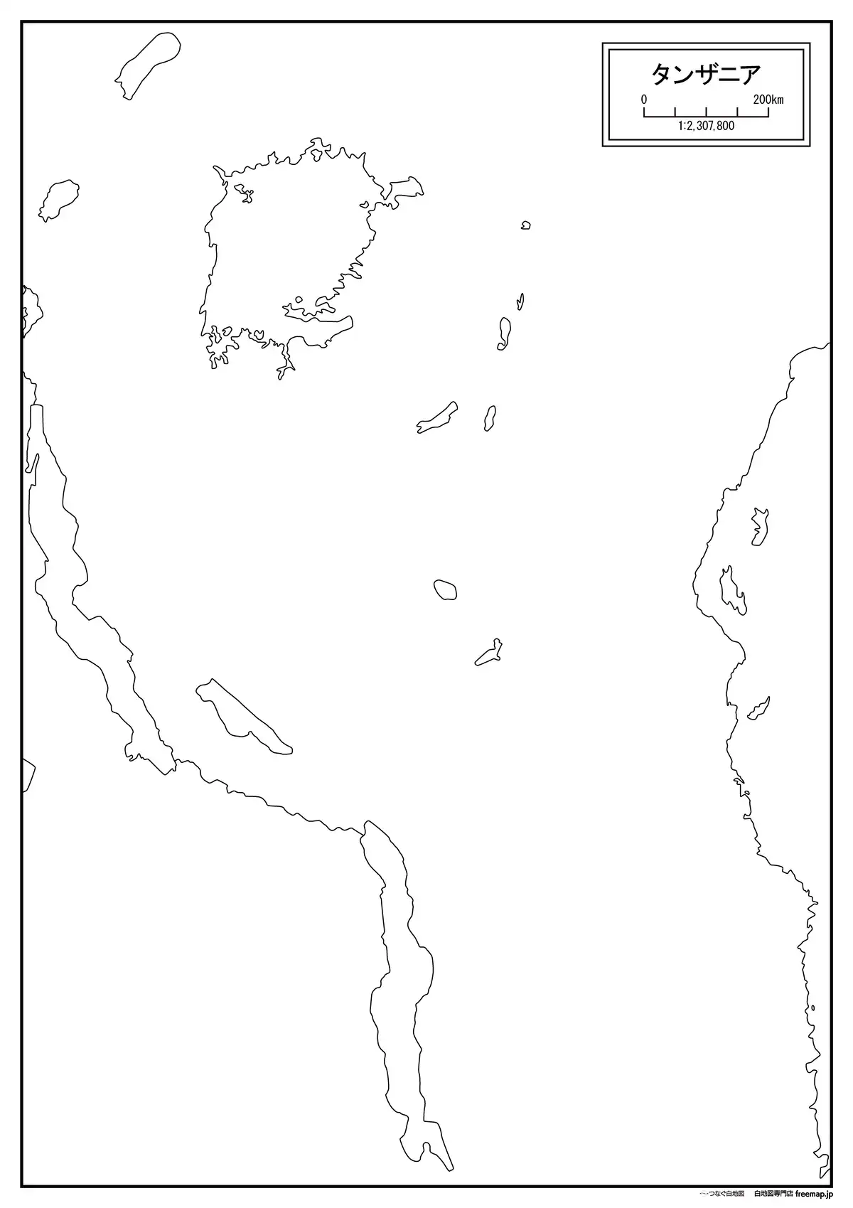 海岸線や川・池のみ記載