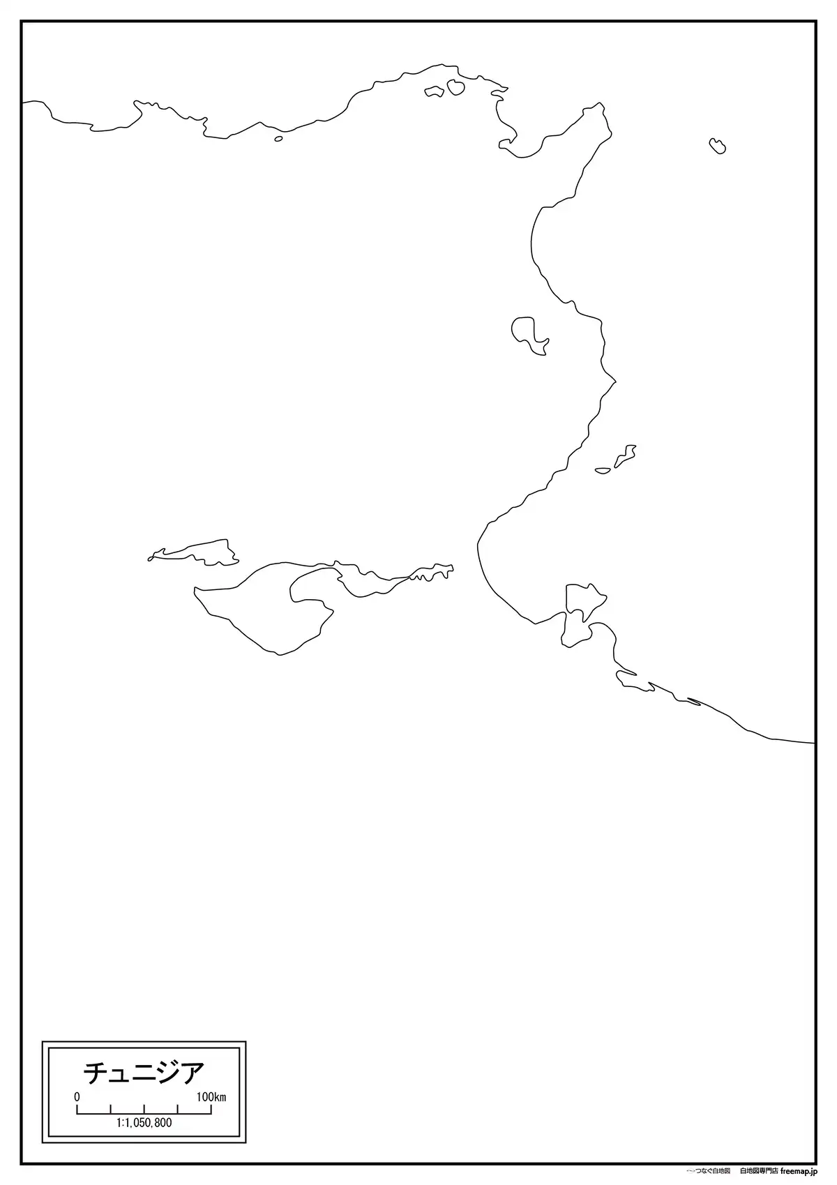 海岸線や川・池のみ記載