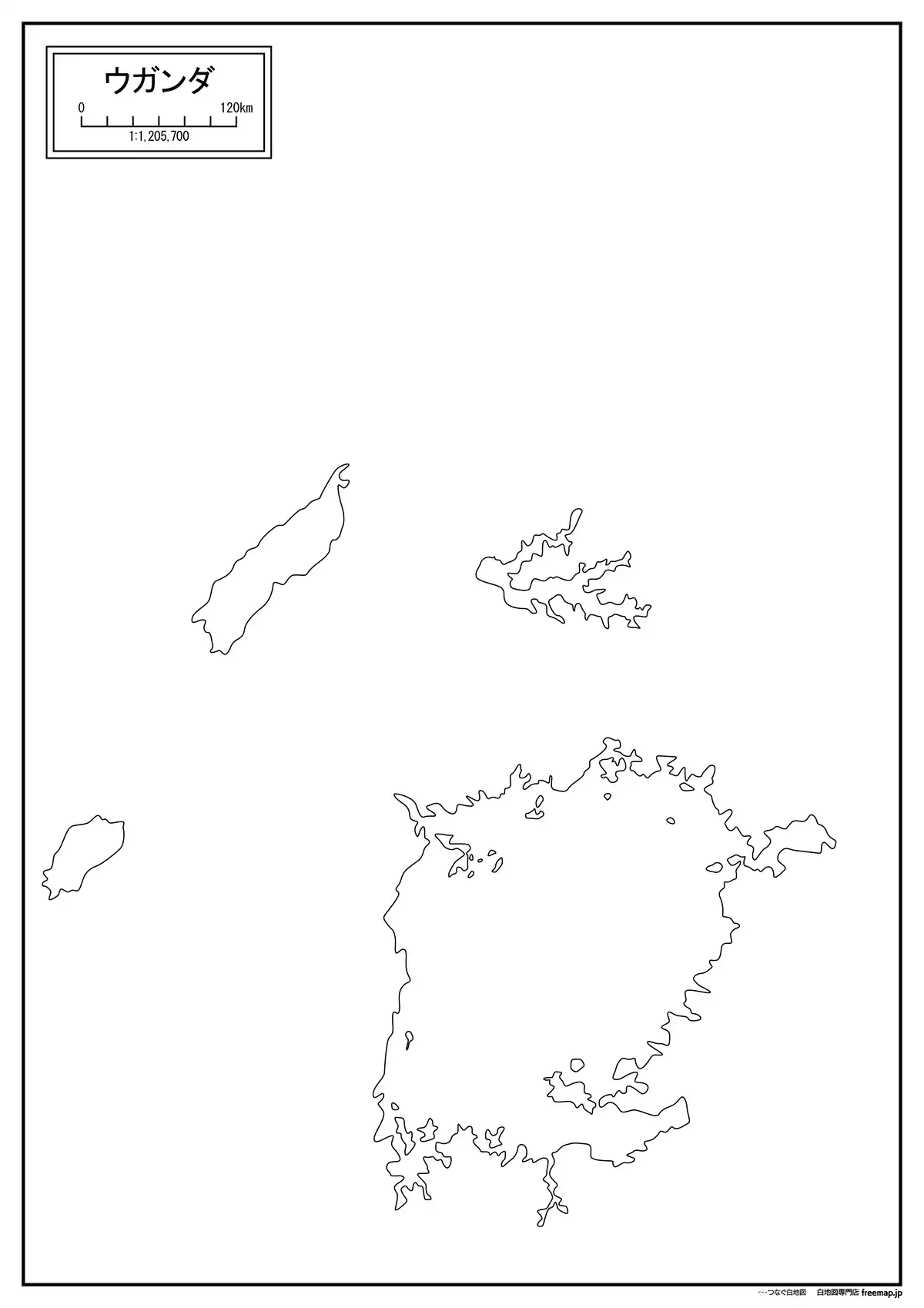 海岸線や川・池のみ記載