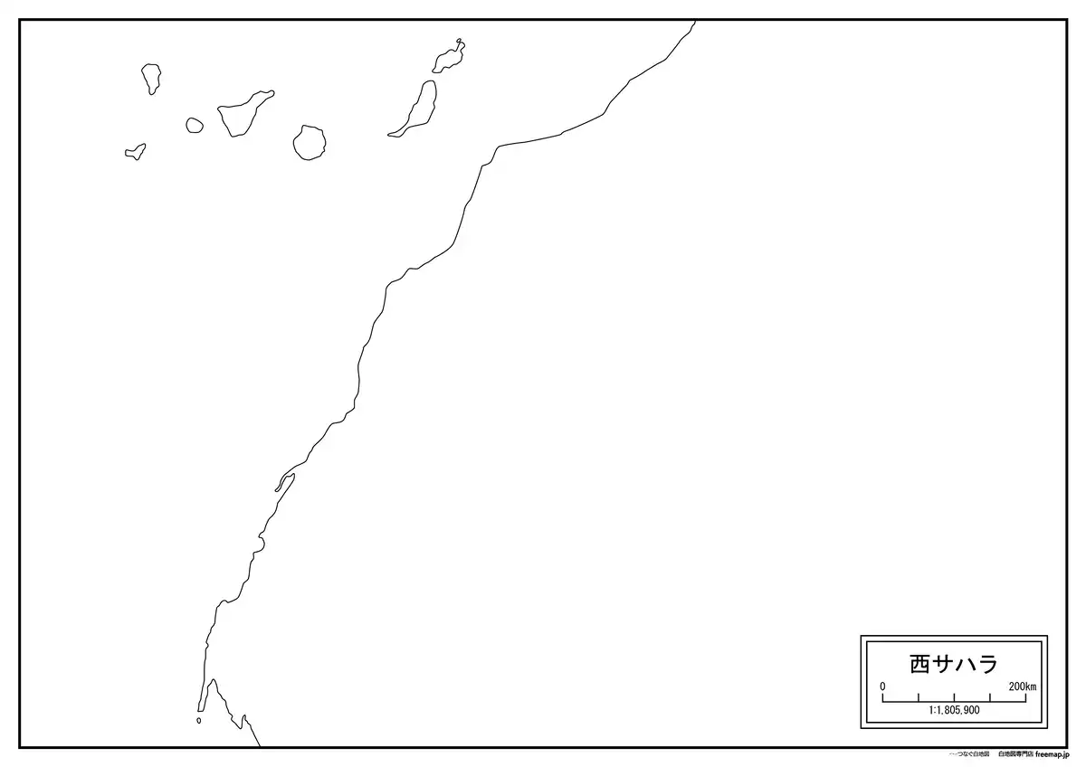 海岸線や川・池のみ記載