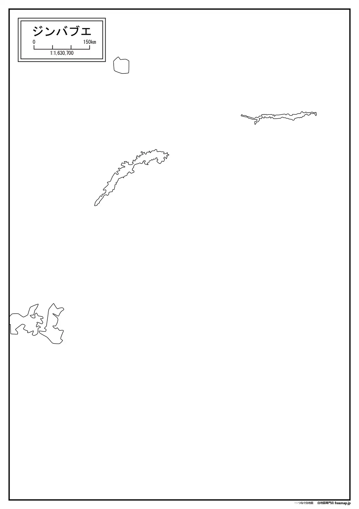 海岸線や川・池のみ記載