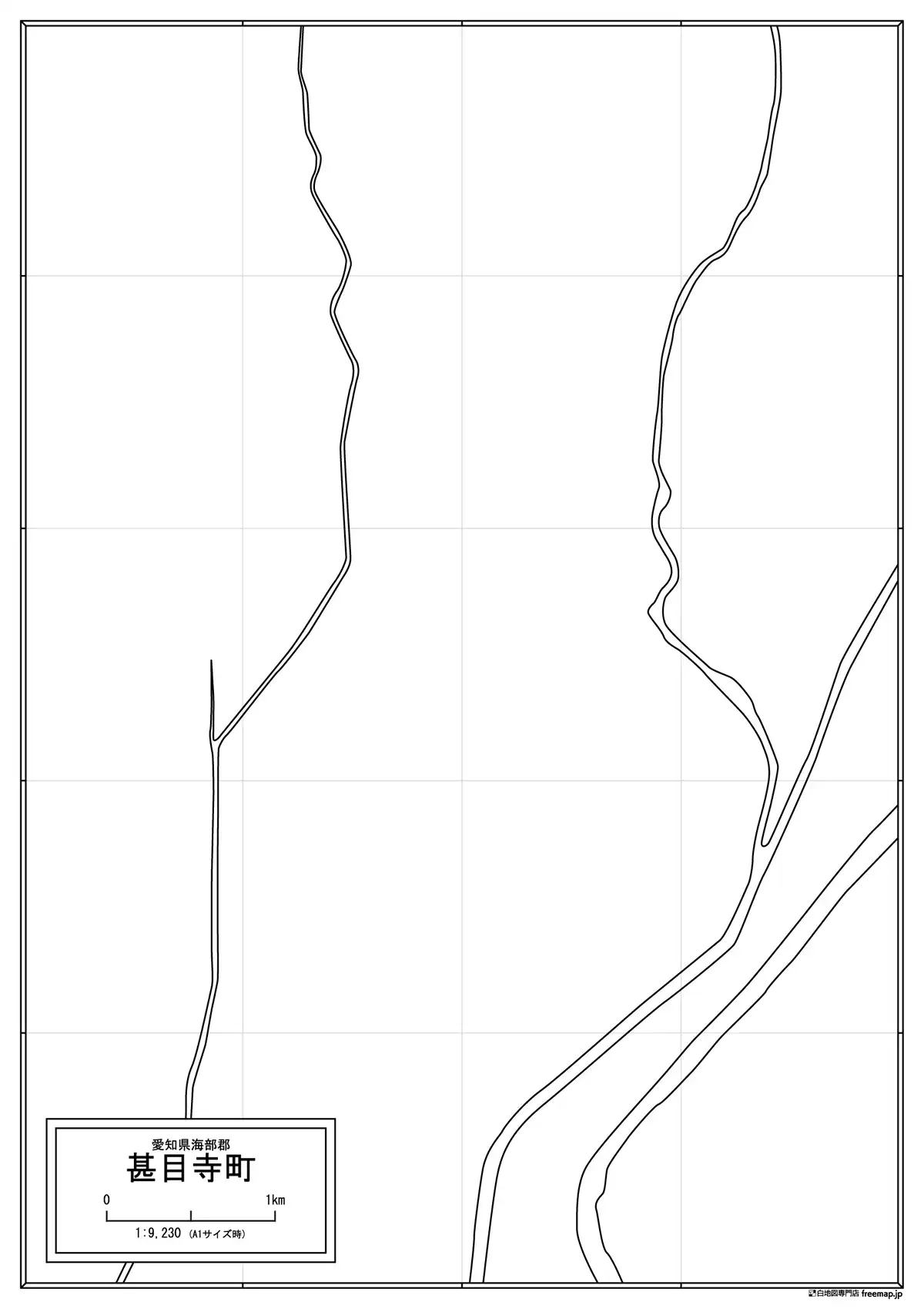 海岸線、川や池のみ記載