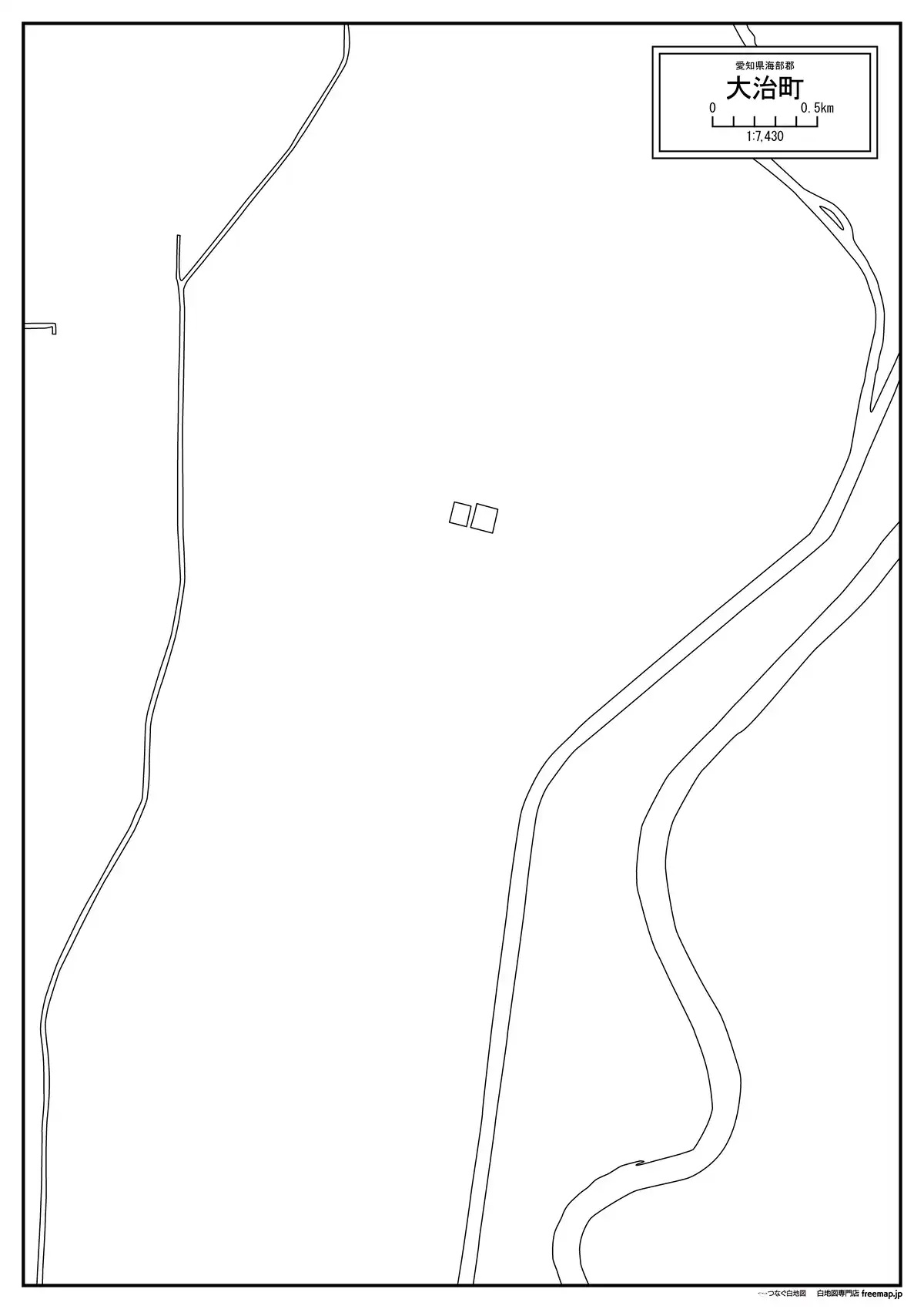 海岸線、川や池のみ記載