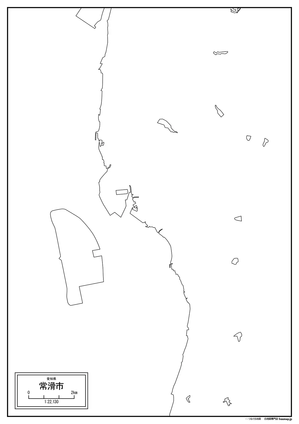 海岸線、川や池のみ記載