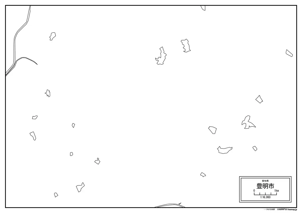 海岸線、川や池のみ記載