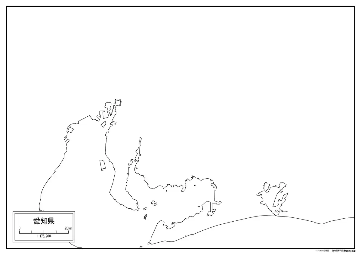 海岸線、川や池のみ記載