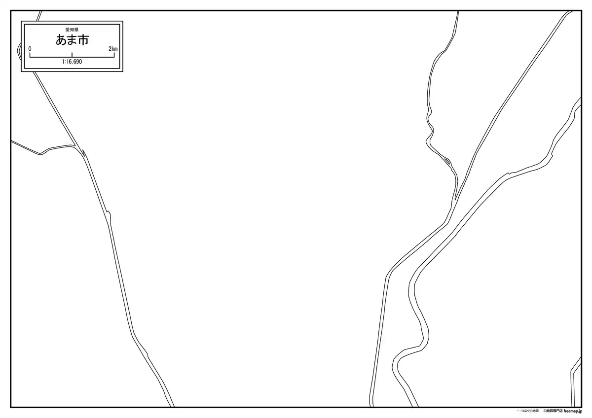 海岸線、川や池のみ記載