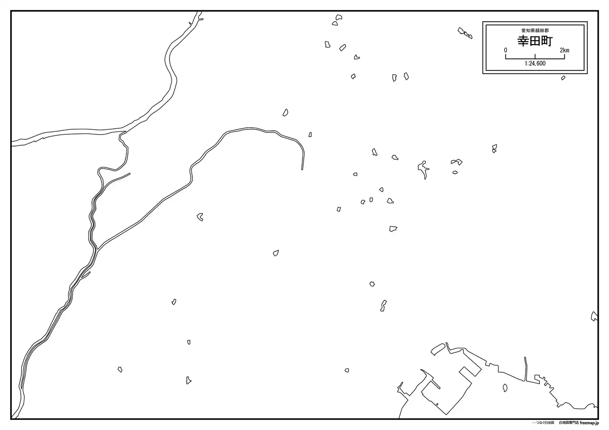 海岸線、川や池のみ記載
