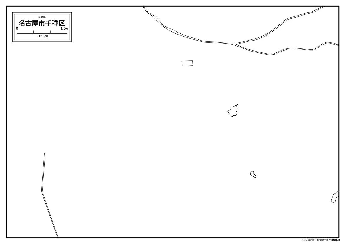 海岸線、川や池のみ記載