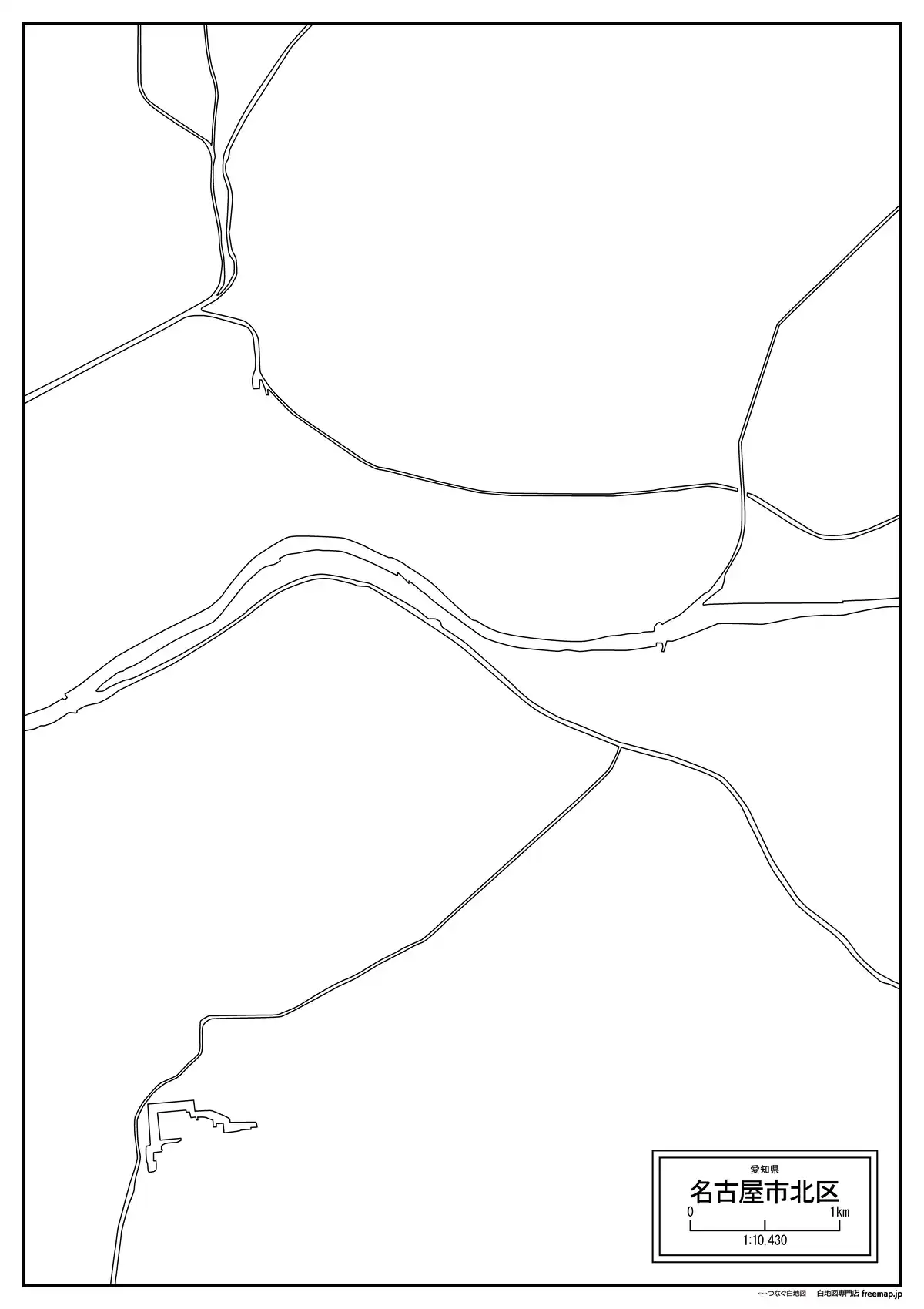 海岸線、川や池のみ記載