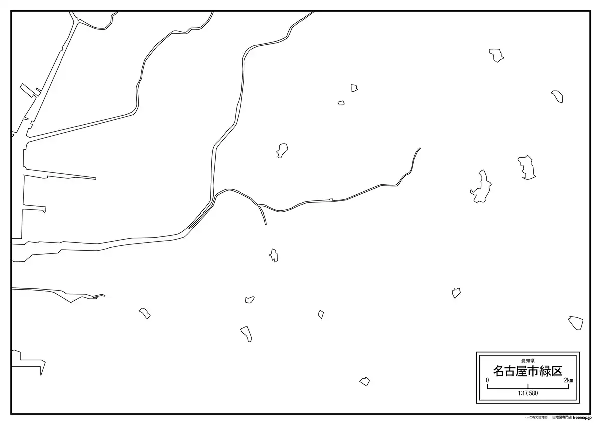 海岸線、川や池のみ記載