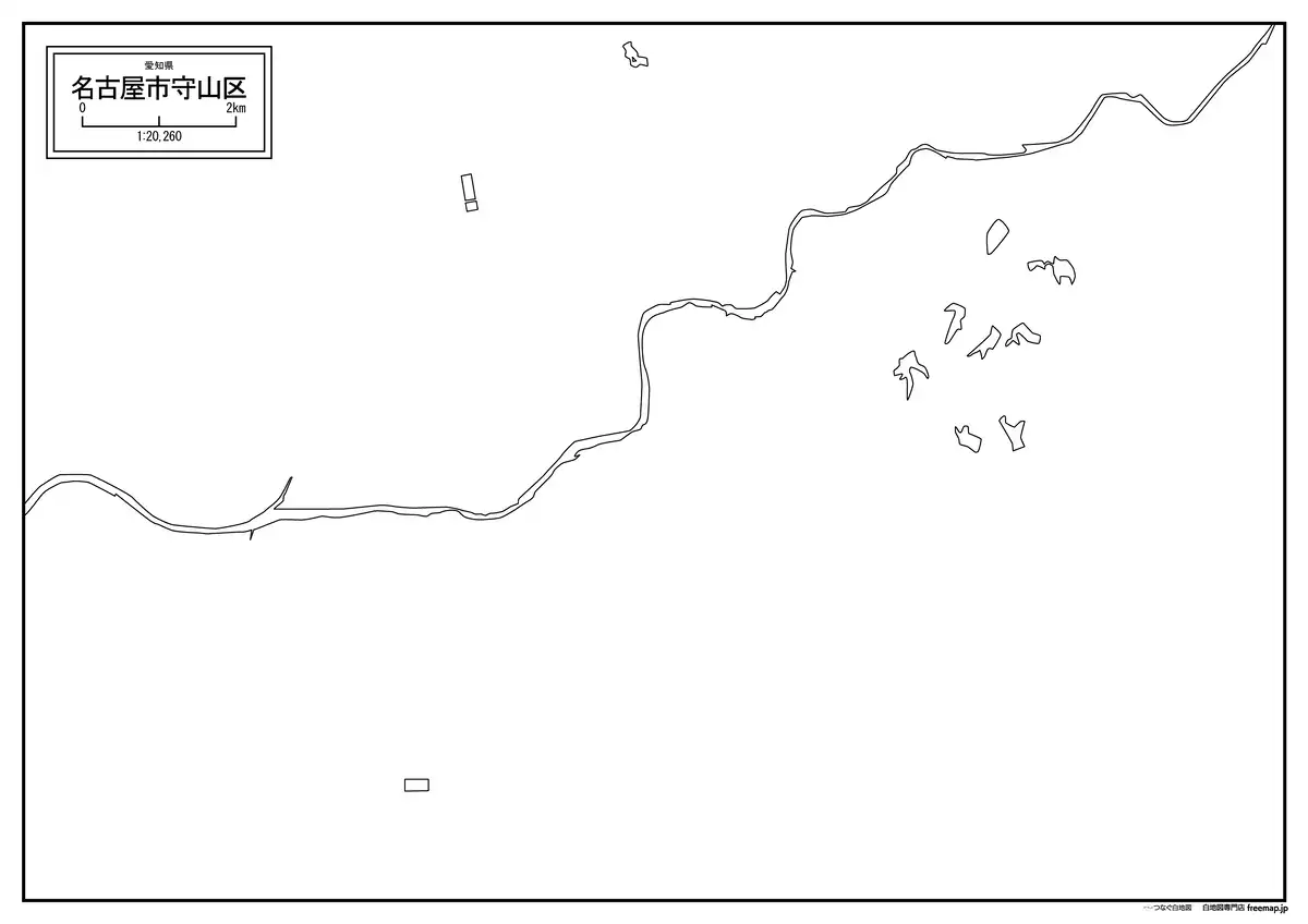 海岸線、川や池のみ記載
