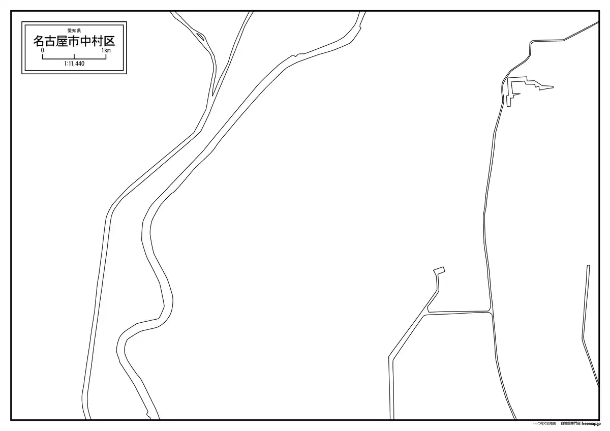 海岸線、川や池のみ記載
