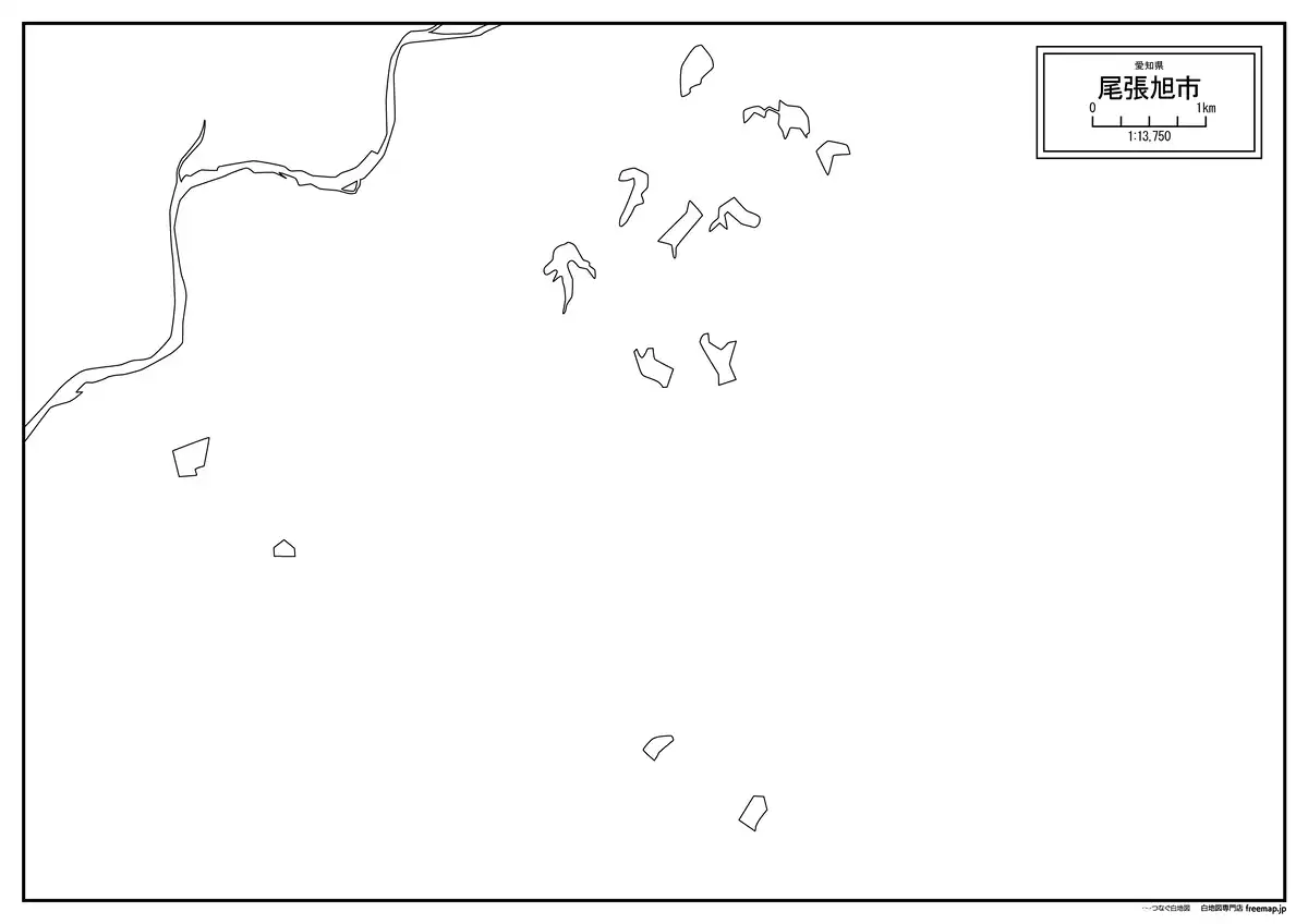 海岸線、川や池のみ記載