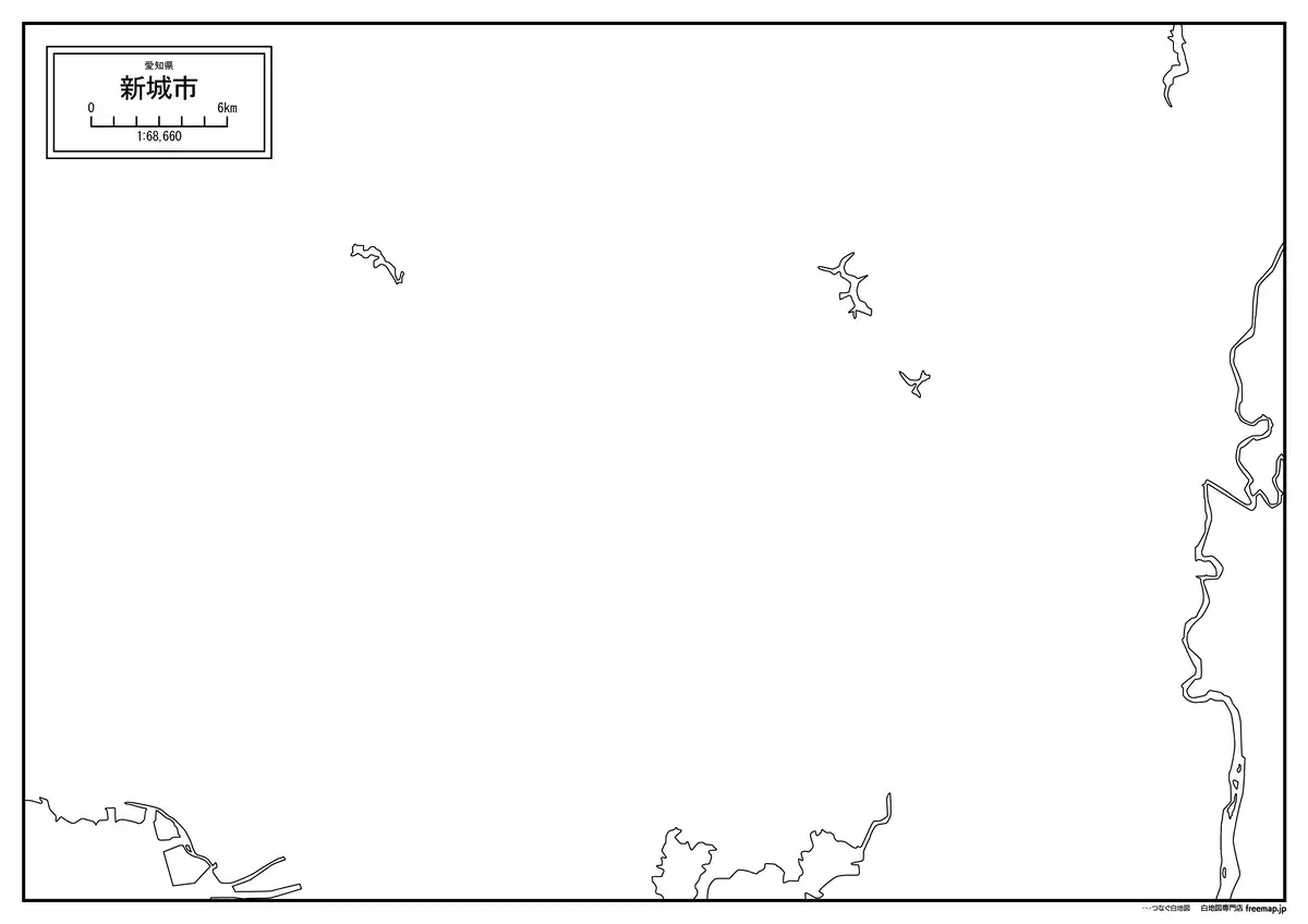 海岸線、川や池のみ記載