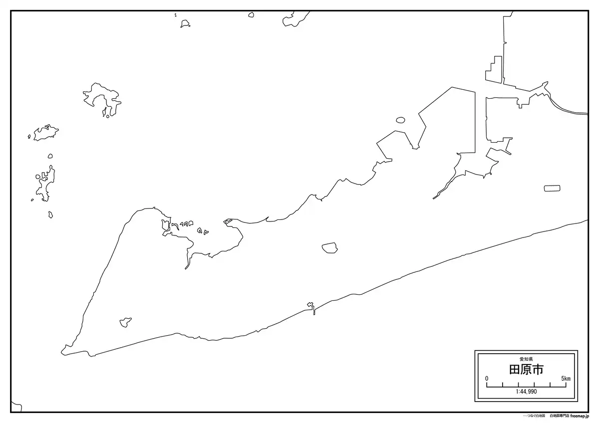 海岸線、川や池のみ記載