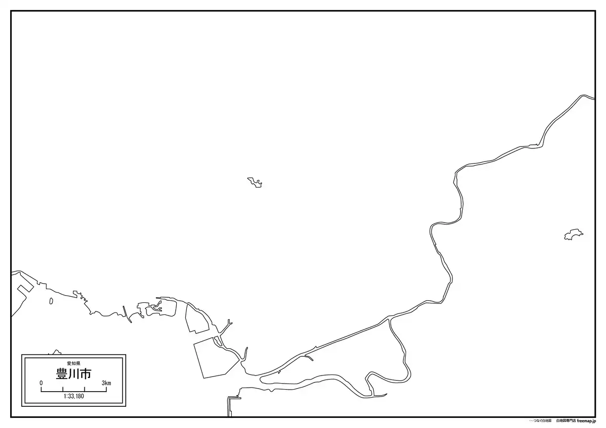 海岸線、川や池のみ記載