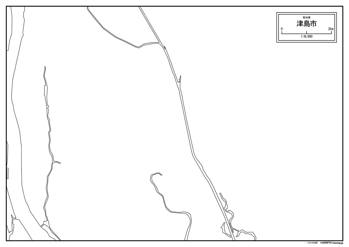 海岸線、川や池のみ記載