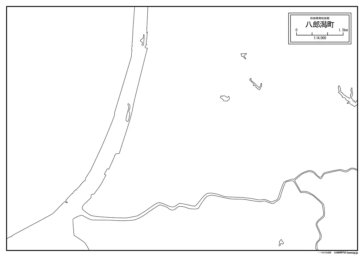 海岸線、川や池のみ記載