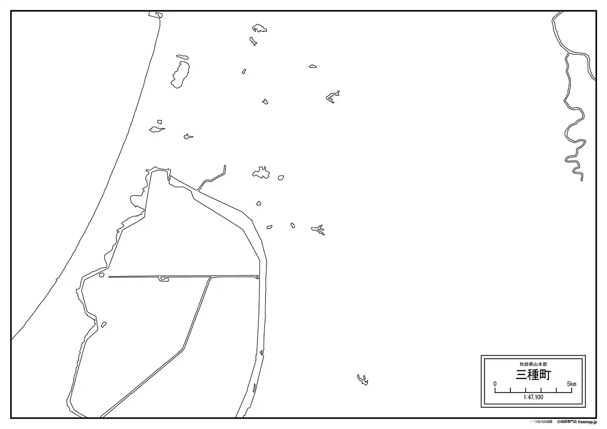 海岸線、川や池のみ記載