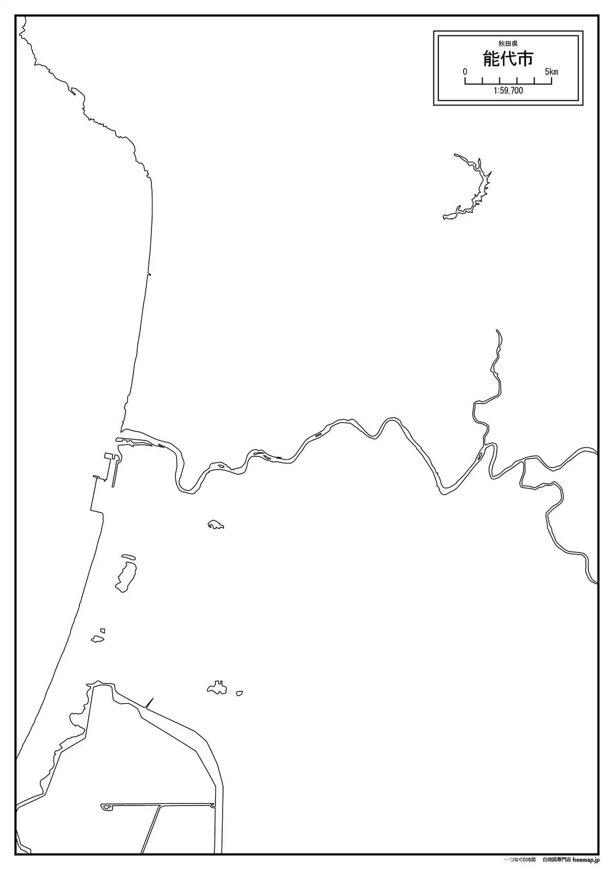 海岸線、川や池のみ記載
