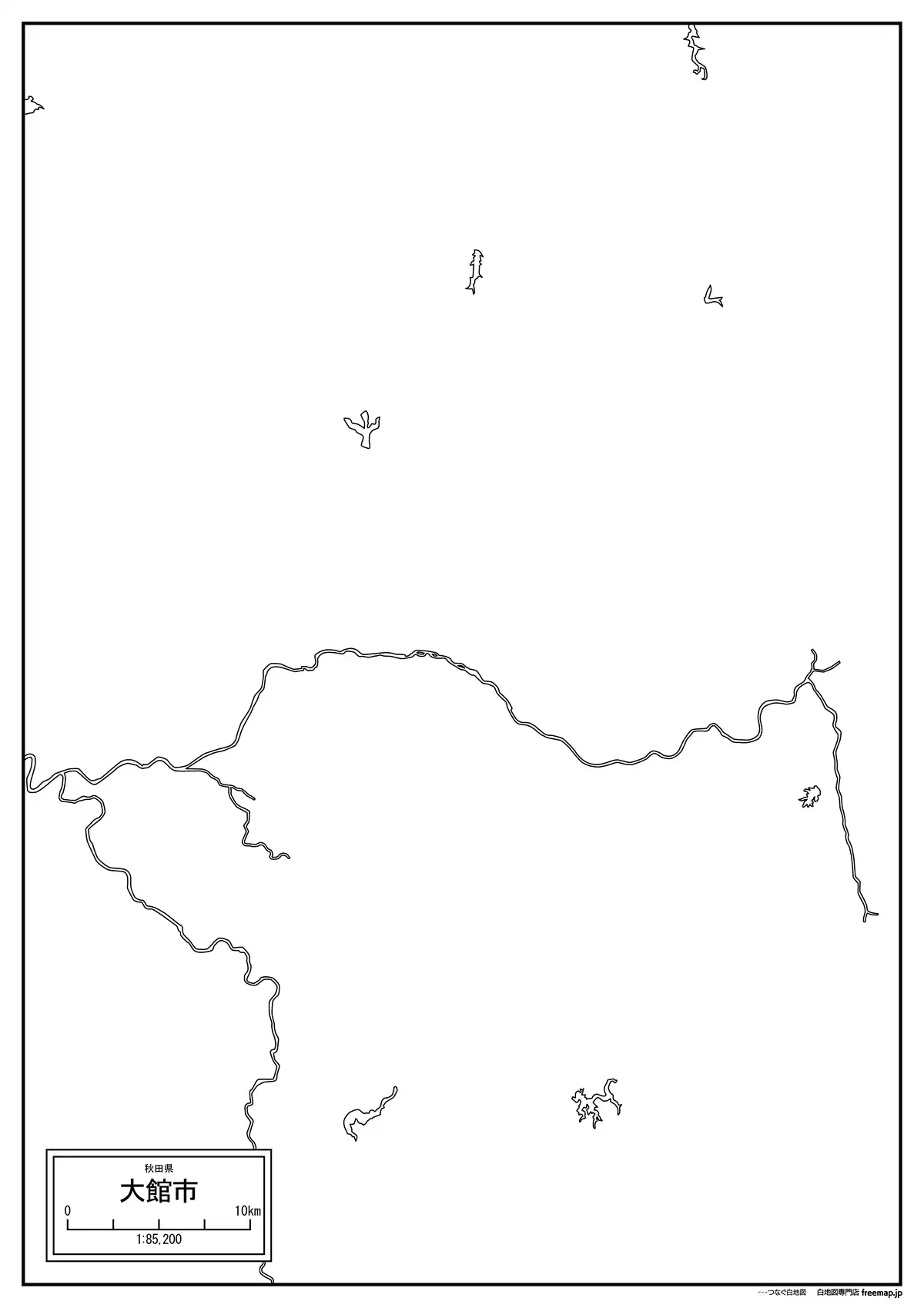 海岸線、川や池のみ記載