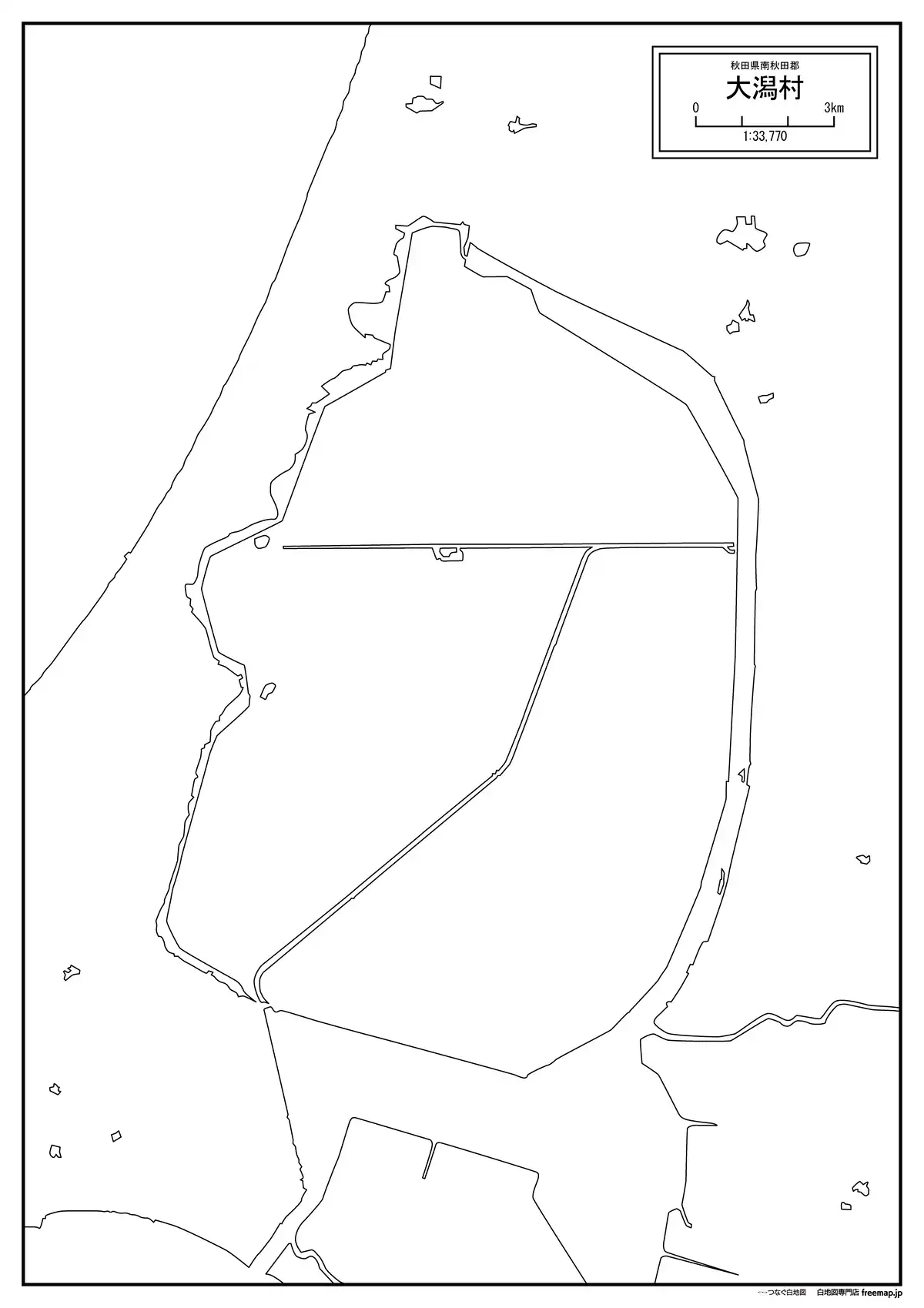 海岸線、川や池のみ記載