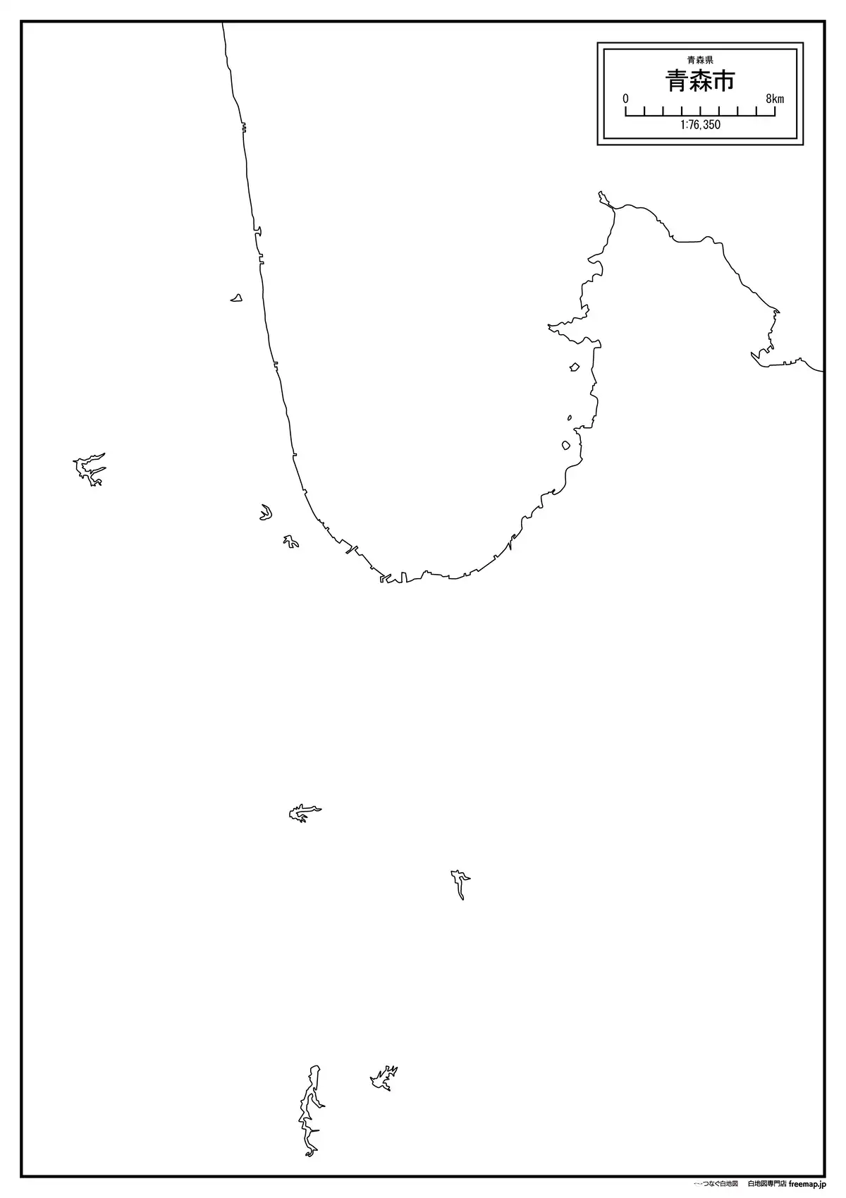 海岸線、川や池のみ記載