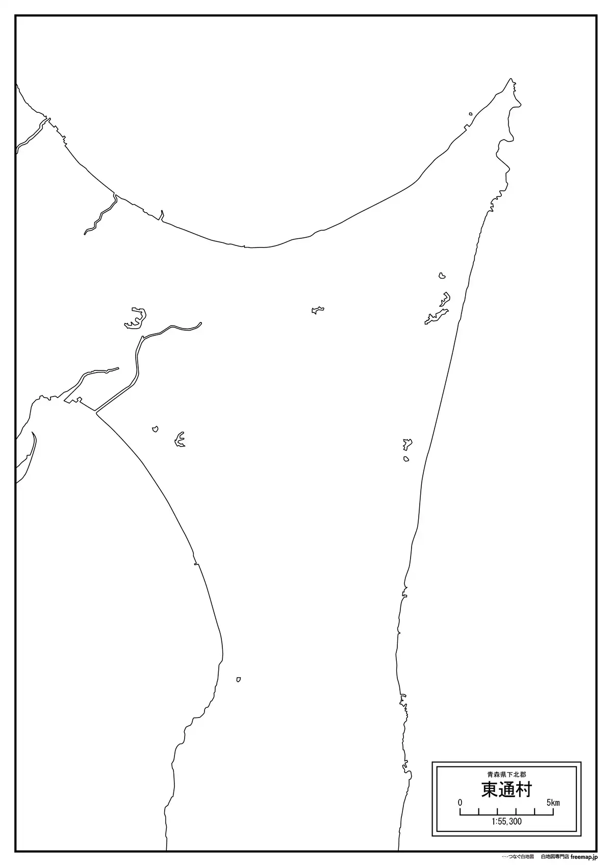 海岸線、川や池のみ記載