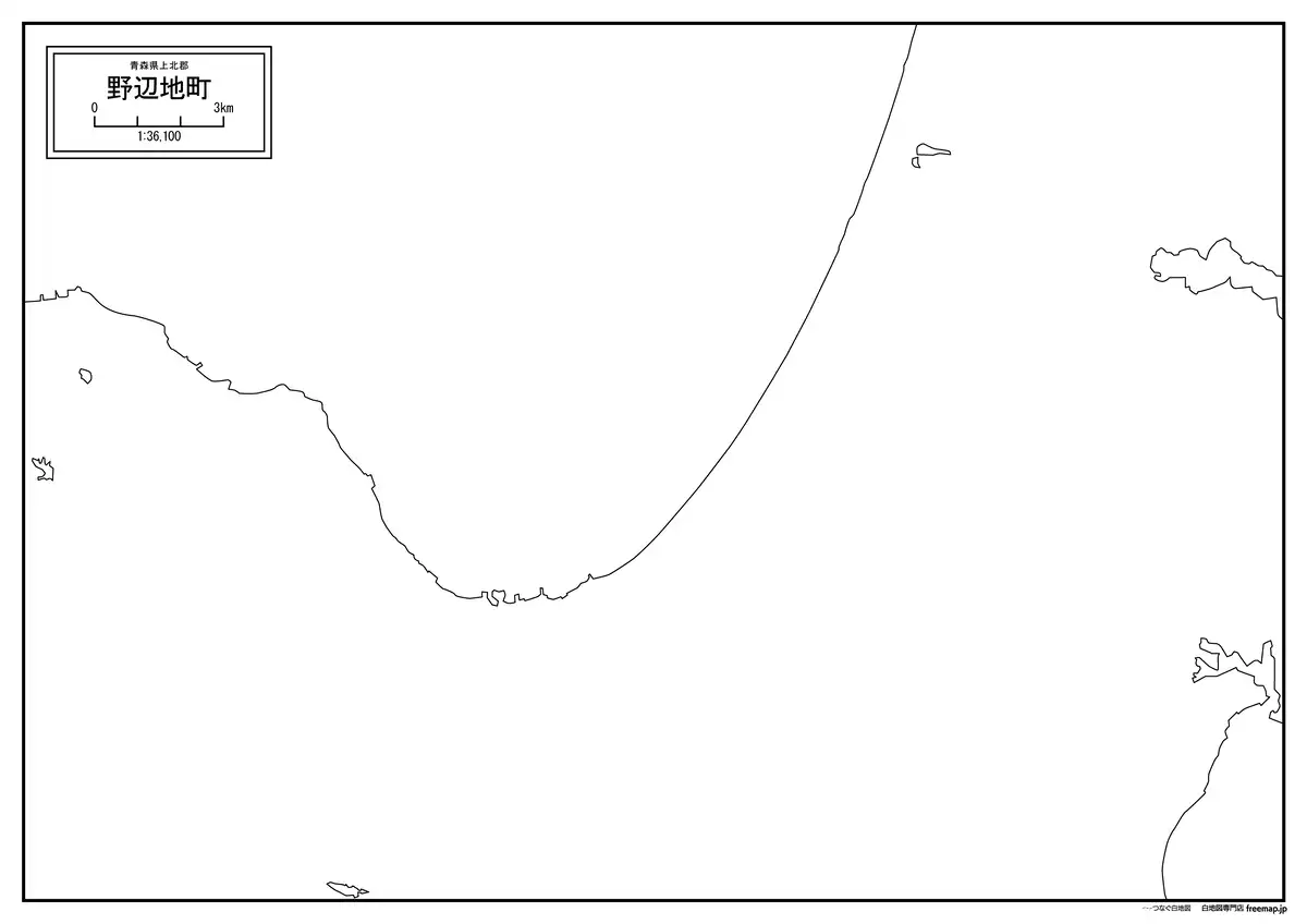海岸線、川や池のみ記載