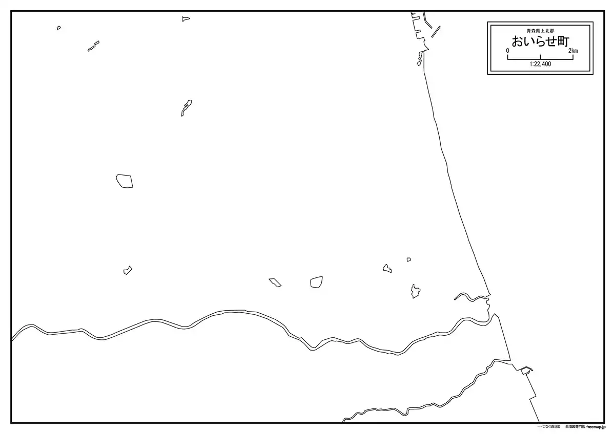 海岸線、川や池のみ記載