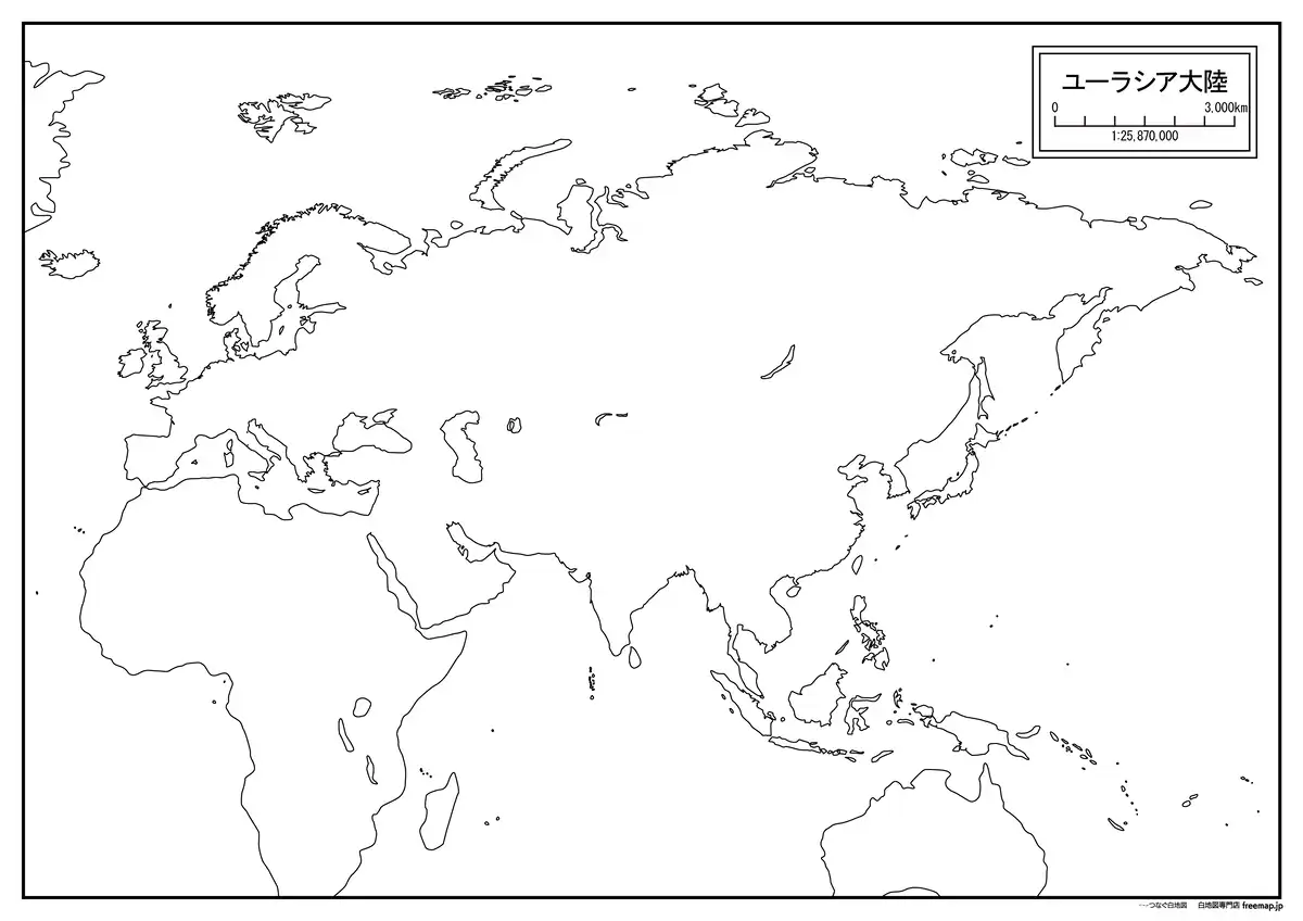 海岸線や川・池のみ記載