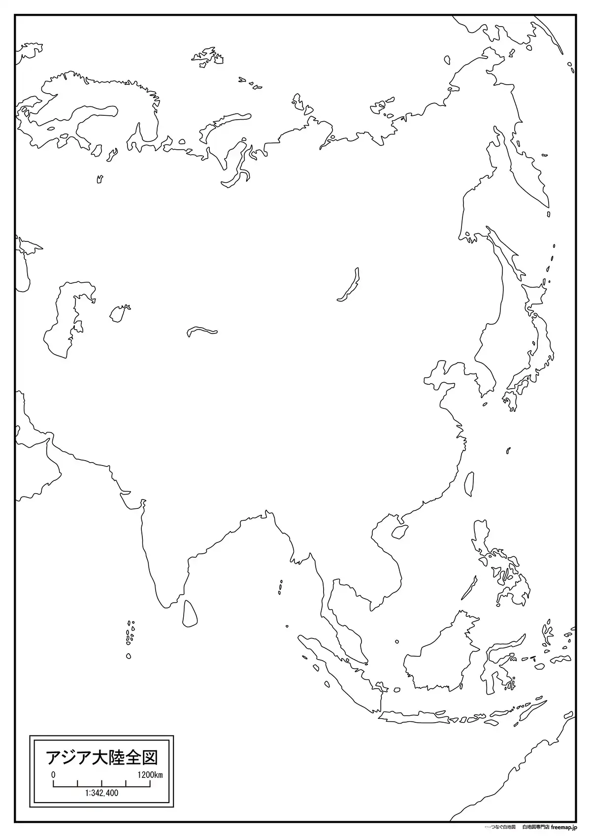 海岸線や川・池のみ記載