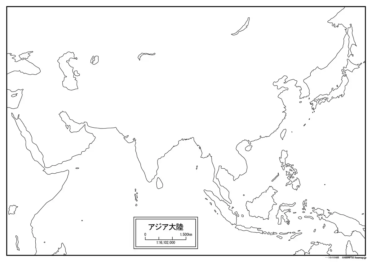 海岸線や川・池のみ記載