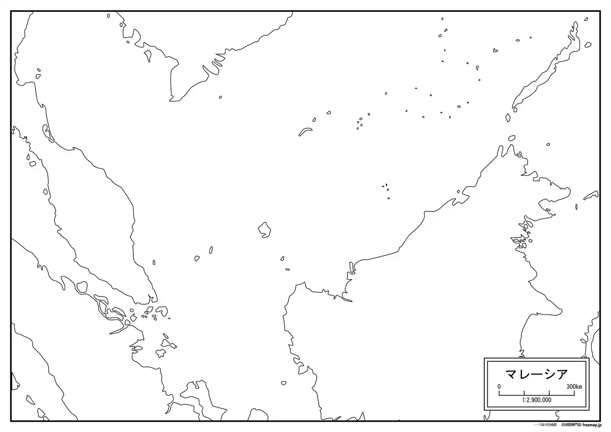 海岸線や川・池のみ記載
