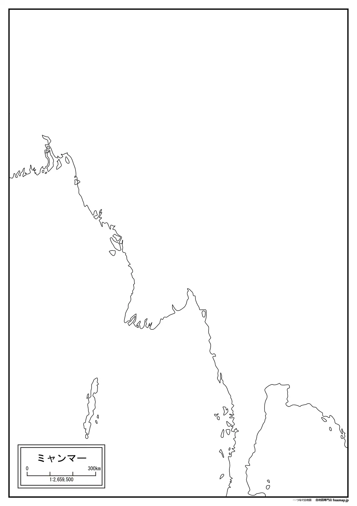 海岸線や川・池のみ記載